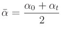 $\displaystyle \bar{\alpha} = \frac{\alpha_0 + \alpha_t}{2}$