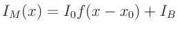 $\displaystyle I_M(x) = I_0 f(x-x_0) + I_B$