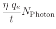 $\displaystyle \frac{\eta\;q_e}{t} N_{\mathrm{Photon}}$