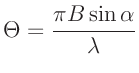 $\displaystyle \Theta = \frac{ \pi B \sin \alpha}{\lambda}$